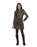 Women Double Breasted Coat Olive